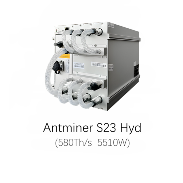 جهاز تعدين البيتكوين Bitmain Antminer S23 Hyd بسرعة 580 تيرا هيرتز في الثانية واستهلاك طاقة 5510 واط، مزود بنظام تبريد مائي