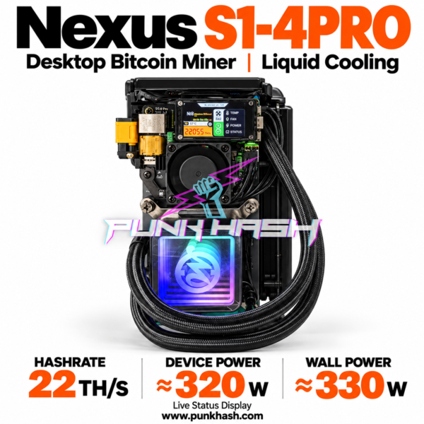 جهاز تعدين البيتكوين المكتبي Nexus S1-4PRO 22 TH/s – تبريد سائل