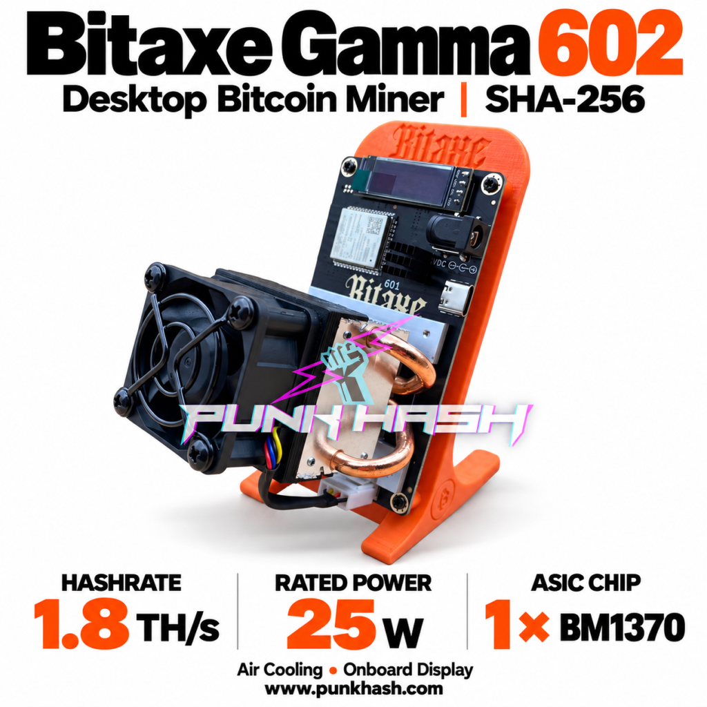 Bitaxe Gamma 602 – 1.8 TH/s 데스크톱 비트코인 채굴기, 25W