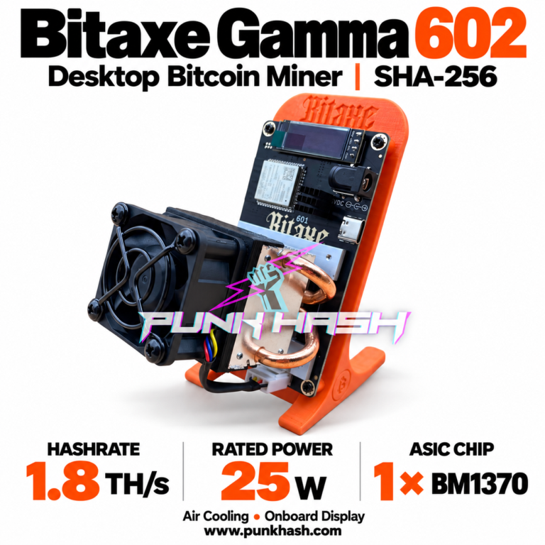 Bitaxe Gamma 602 – 1.8 TH/s 데스크톱 비트코인 채굴기, 25W